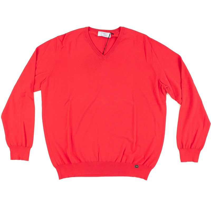 Hettabretz - Pima Cotton V-Neck Sweater - Sweater | Outlet & Sale