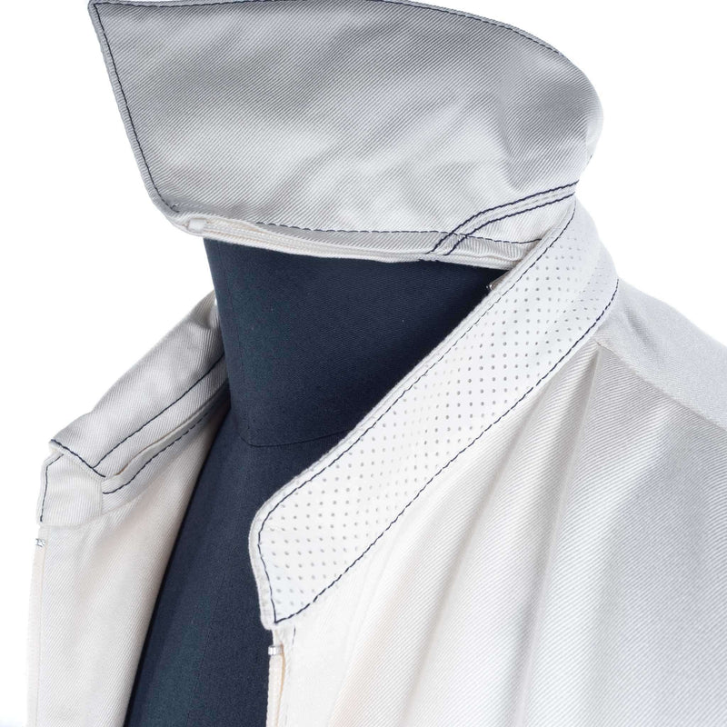 Hettabretz - Silk and Lambskin White Blouson - Jacket | Outlet & Sale