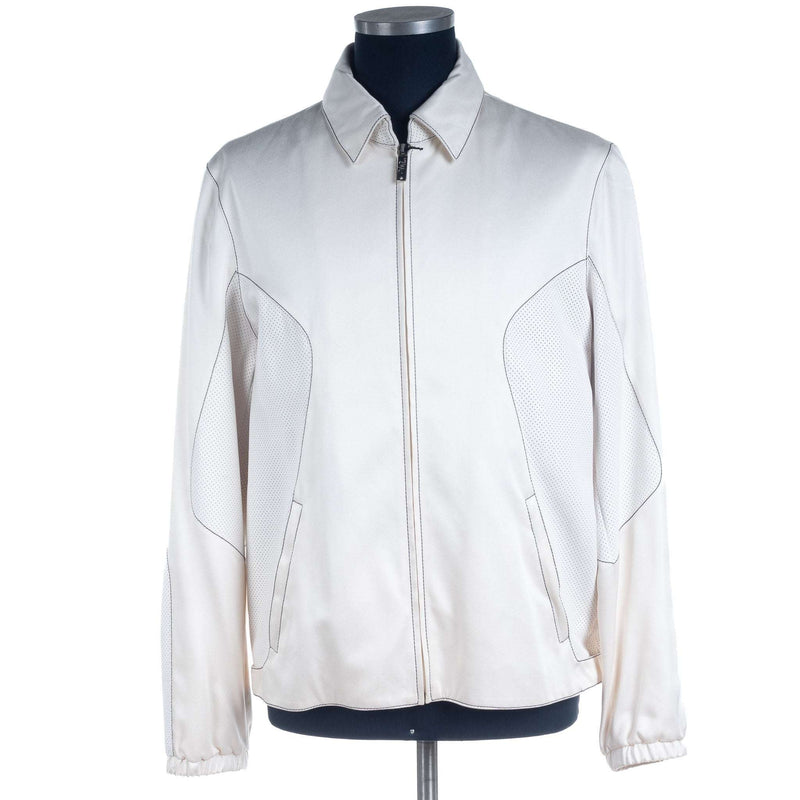 Hettabretz - Silk and Lambskin White Blouson - Jacket | Outlet & Sale