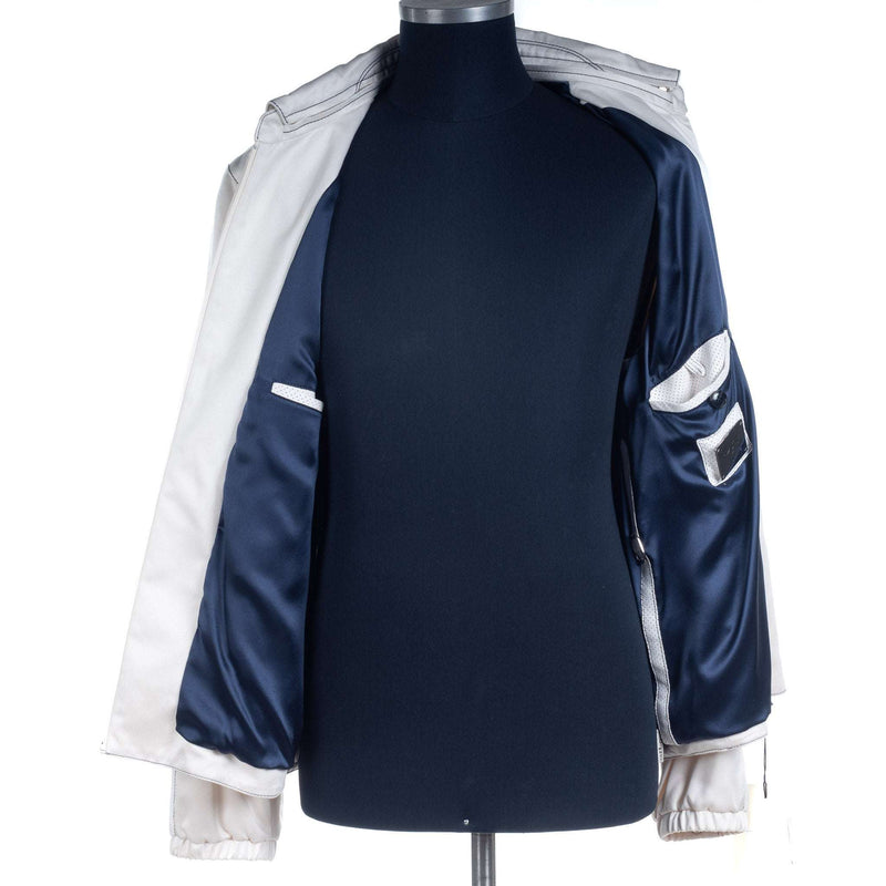 Hettabretz - Silk and Lambskin White Blouson - Jacket | Outlet & Sale