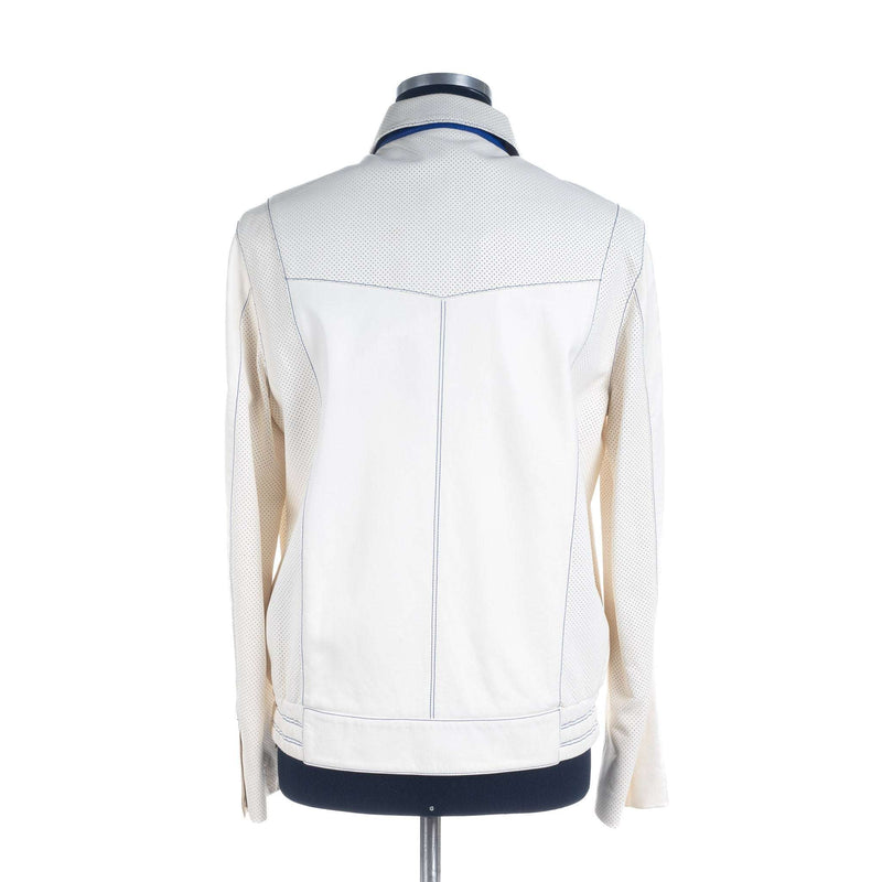 Hettabretz - Silk and perforated Lambskin Blouson - Symmetrical Contrast Stitch - Jacket | Outlet & Sale