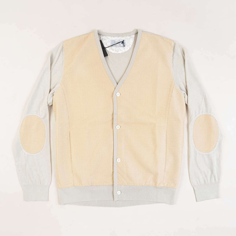 Hettabretz - Silk Cardigan with Perforated Lambskin - Sweater | Outlet & Sale