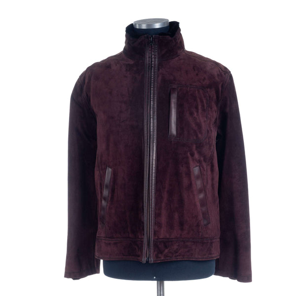 Hettabretz - Suede Calf & Lamb Leather Blouson with Mink trim - Jacket | Outlet & Sale