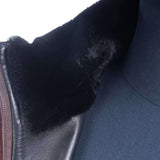 Hettabretz - Suede Calf & Lamb Leather Blouson with Mink trim - Jacket | Outlet & Sale