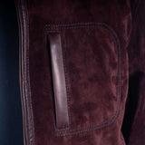 Hettabretz - Suede Calf & Lamb Leather Blouson with Mink trim - Jacket | Outlet & Sale