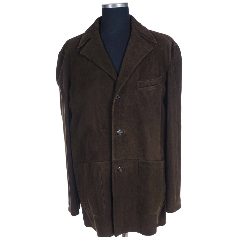 Hettabretz - Suede Three-Button Dark Jacket - Jacket | Outlet & Sale
