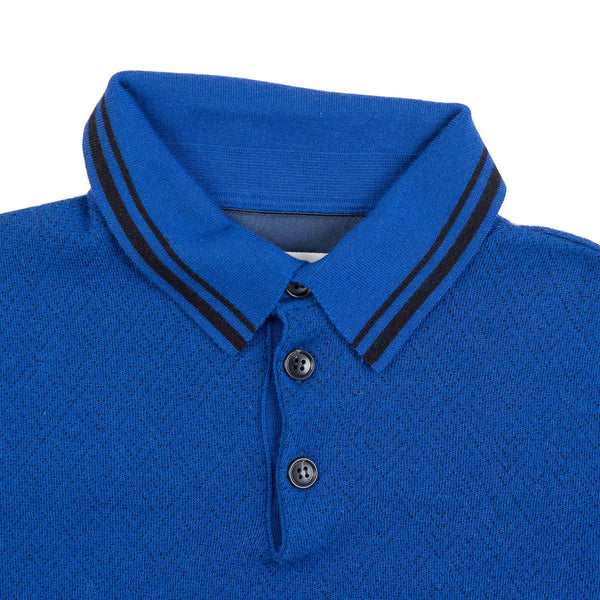 Hettabretz - Three Button Cashmere & Silk Polo Shirt Royal Blue - T-Shirt | Outlet & Sale