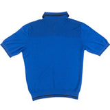 Hettabretz - Three Button Cashmere & Silk Polo Shirt Royal Blue - T-Shirt | Outlet & Sale