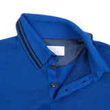 Hettabretz - Three Button Cashmere & Silk Polo Shirt Royal Blue - T-Shirt | Outlet & Sale