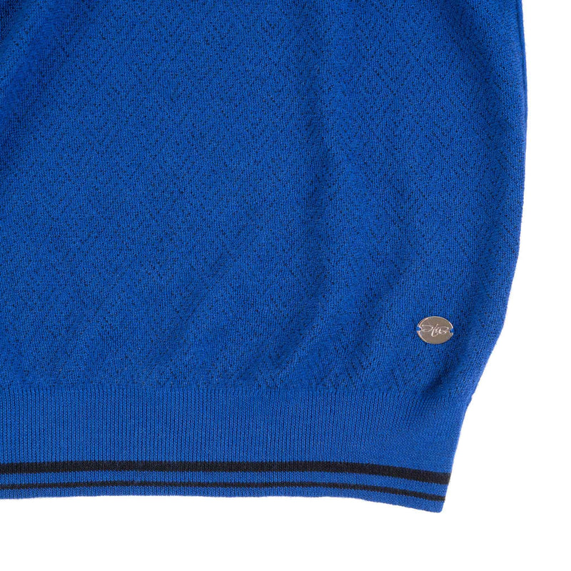 Hettabretz - Three Button Cashmere & Silk Polo Shirt Royal Blue - T-Shirt | Outlet & Sale