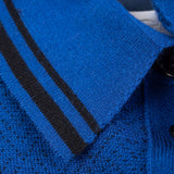 Hettabretz - Three Button Cashmere & Silk Polo Shirt Royal Blue - T-Shirt | Outlet & Sale