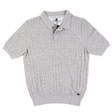 Hettabretz - Two Button Crocodile Insert Cashmere & Silk Polo Grey - T-Shirt | Outlet & Sale