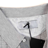 Hettabretz - Two Button Crocodile Insert Cashmere & Silk Polo Grey - T-Shirt | Outlet & Sale