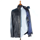 Hettabretz - Vintage Lambkskin Jacket with Nubuck Alligator trim with Hood - Jacket | Outlet & Sale