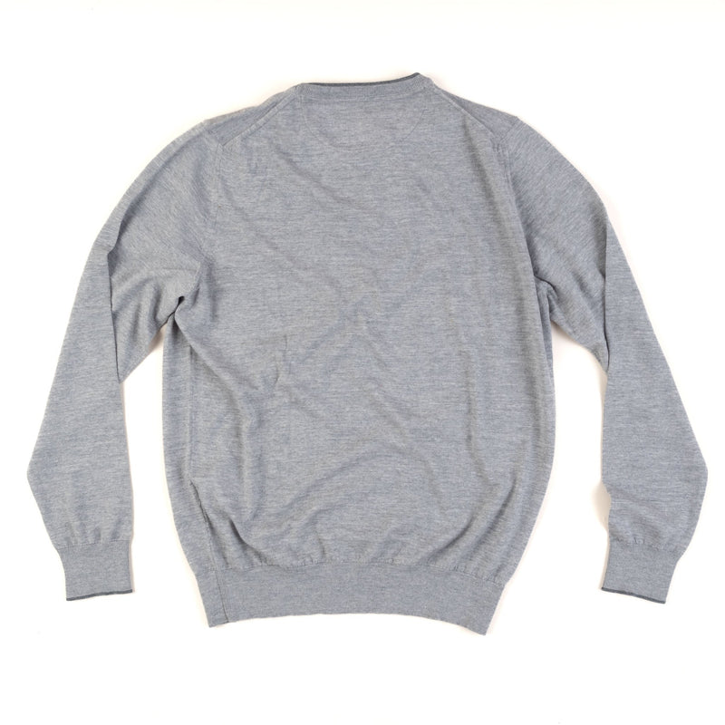 Hettabretz - Wool Sweater with Crocodile V Insert - Sweater | Outlet & Sale