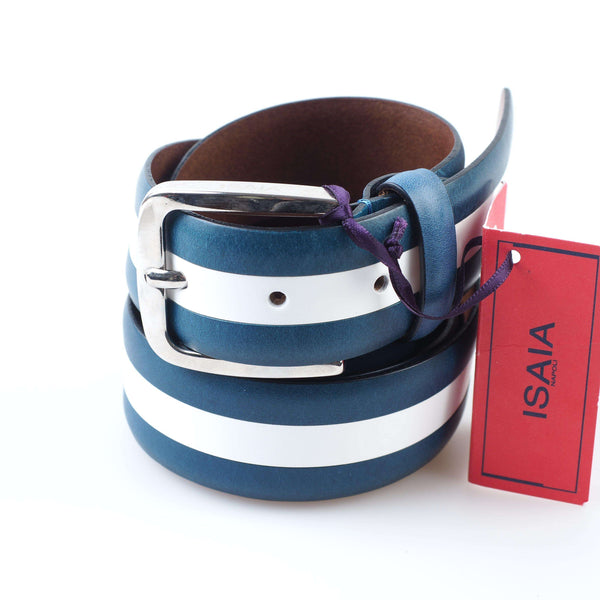 ISAIA - Classic Leather Belt Silver Buckle - Belt | Outlet & Sale