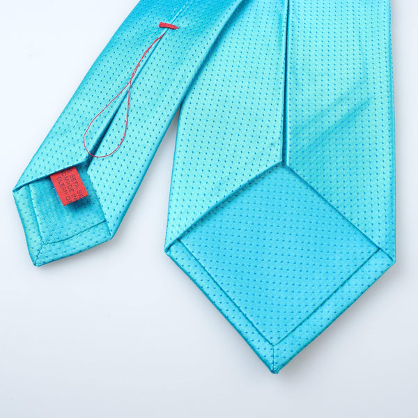ISAIA - Tie "5 Fold" Cyan Dots - Tie | Outlet & Sale