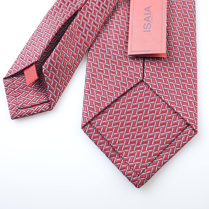 ISAIA - Tie "5 Fold" Geometric pattern - Tie | Outlet & Sale