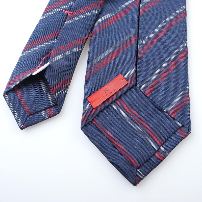 ISAIA - Tie "7 Fold" Multicolor Stripes - Tie | Outlet & Sale
