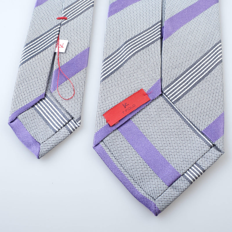 ISAIA - Tie "7 Fold" Multicolor Stripes - Tie | Outlet & Sale