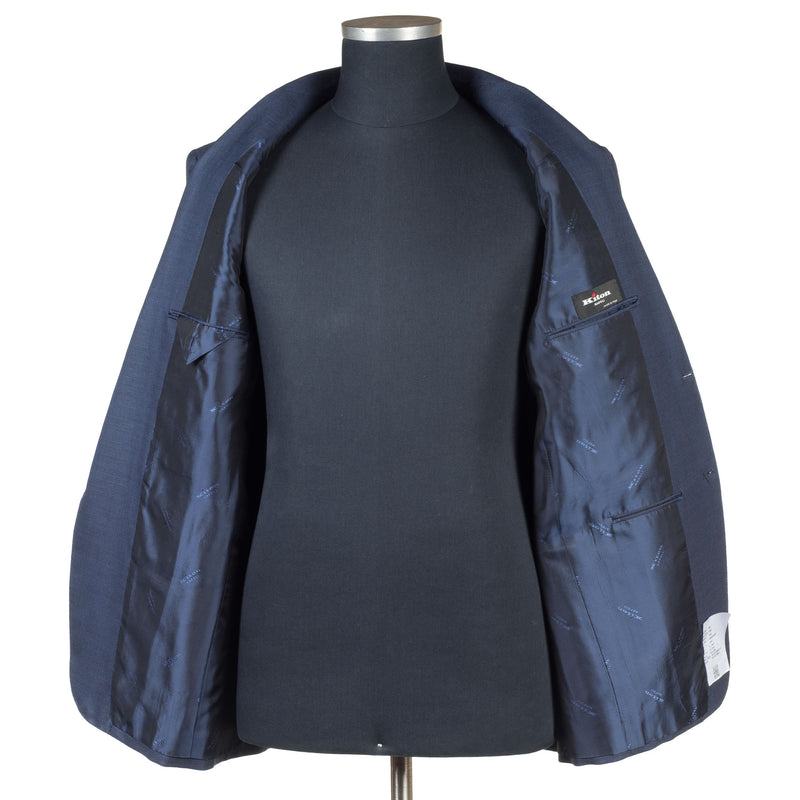 Kiton - 100% 160's Wool Dark Blue Birdseye Suit - Suit | Outlet & Sale