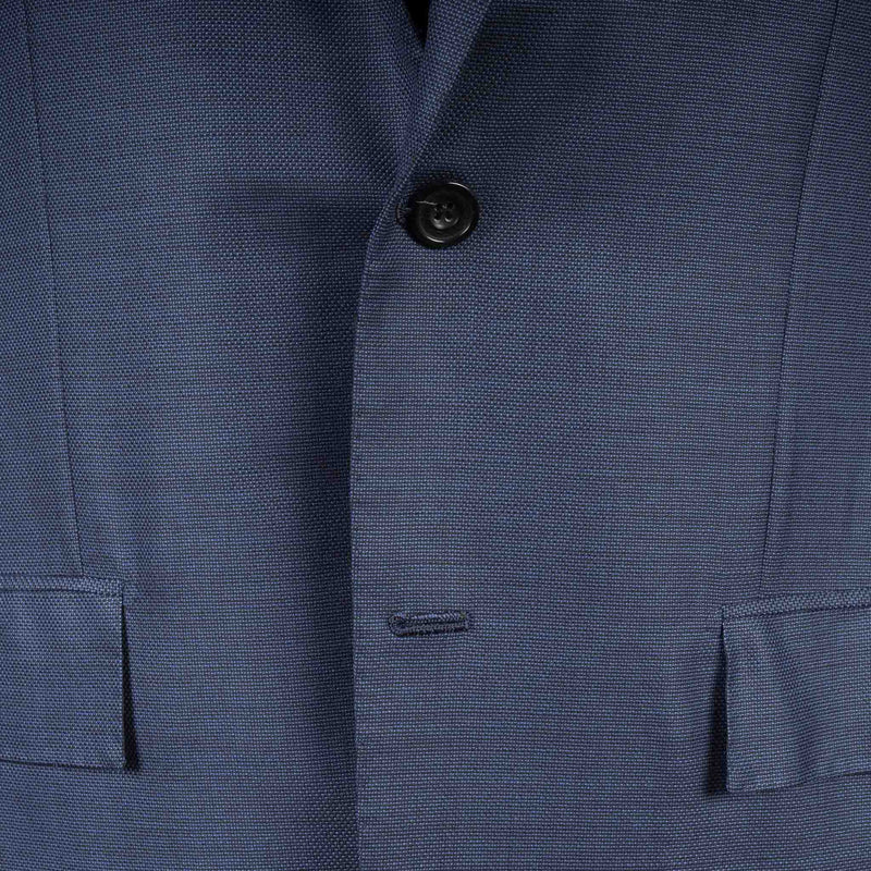 Kiton - 100% 160's Wool Dark Blue Birdseye Suit - Suit | Outlet & Sale