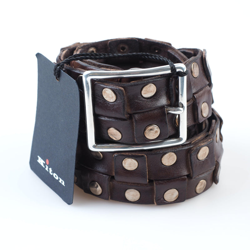 Kiton - Casual Leather Belt Silver Buckle - Belt | Outlet & Sale
