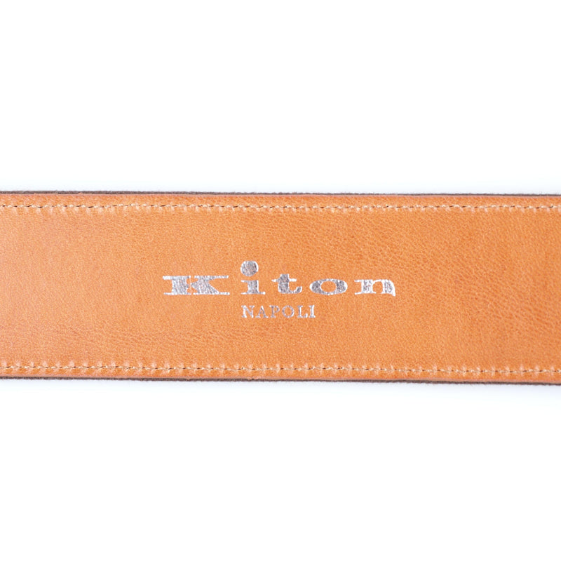 Kiton - Casual Leather Canvas Belt Silver Buckle - Belt | Outlet & Sale