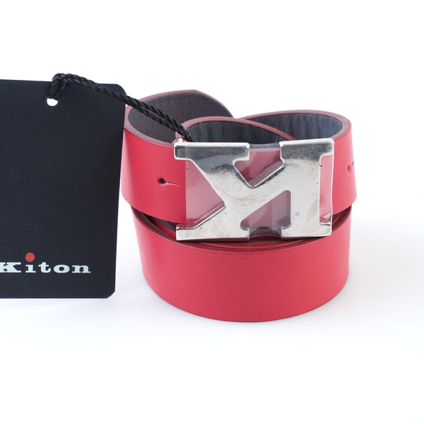 Kiton - Classic Leather Belt Silver Buckle - Belt | Outlet & Sale