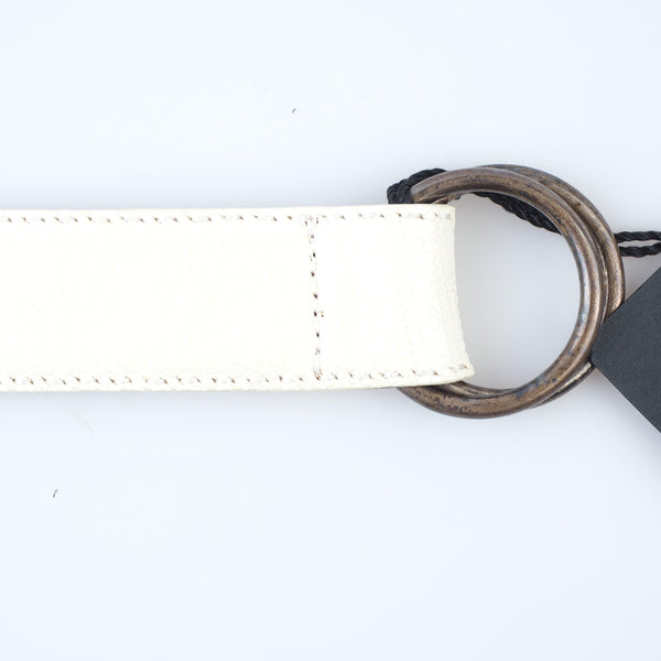 Kiton - Classic Leather Lizard Belt Stirlingsilver O-Ring - Belt | Outlet & Sale