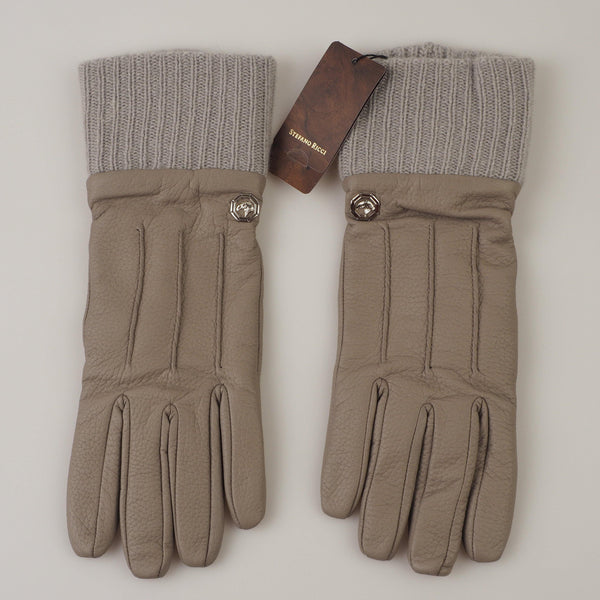 Stefano Ricci - Leather gloves Cashmere lining Eagle - Gloves | Outlet & Sale