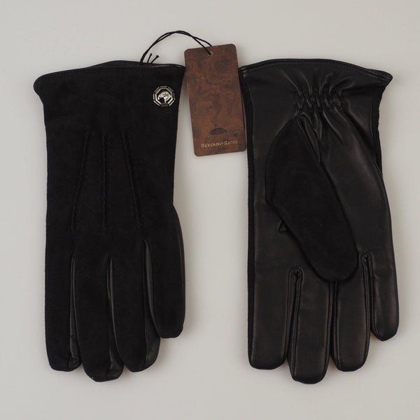 Stefano Ricci - Suede Leather gloves Cashmere lining Eagle - Gloves | Outlet & Sale